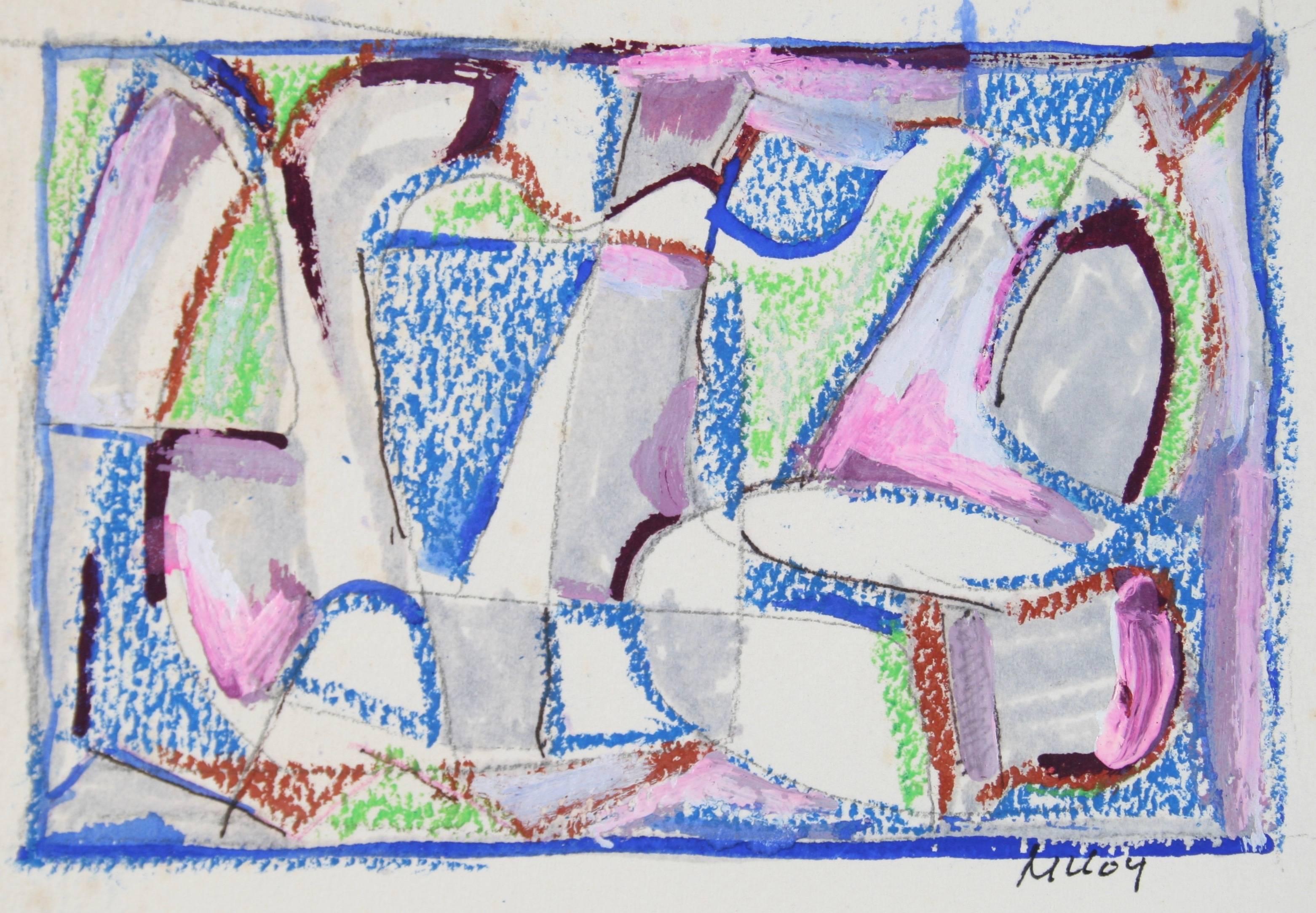 Paul McCoy Abstract Drawing - Bright Modernist Abstraction