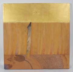 Large Golden Mixed Media Abstract 5