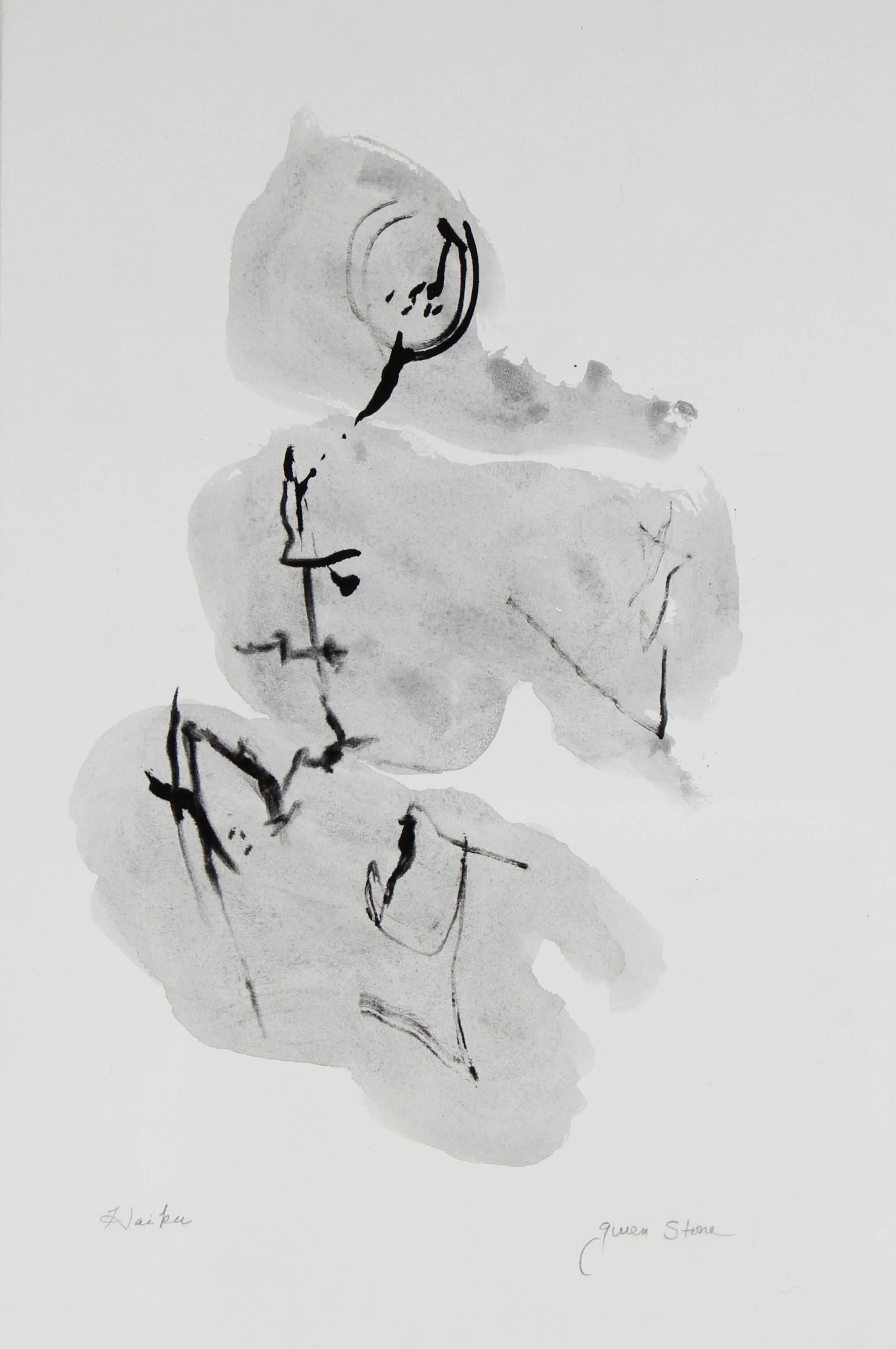 Gwen Stone Abstract Drawing - "Haiku" Modernist Abstract