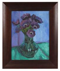 Still Life with Purple Poppies, Oil on Canvas