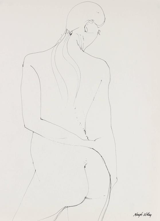 Female Nude with Ponytail - Art by Hugh Wiley