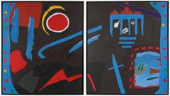 "Madrid" Large Abstract Diptych