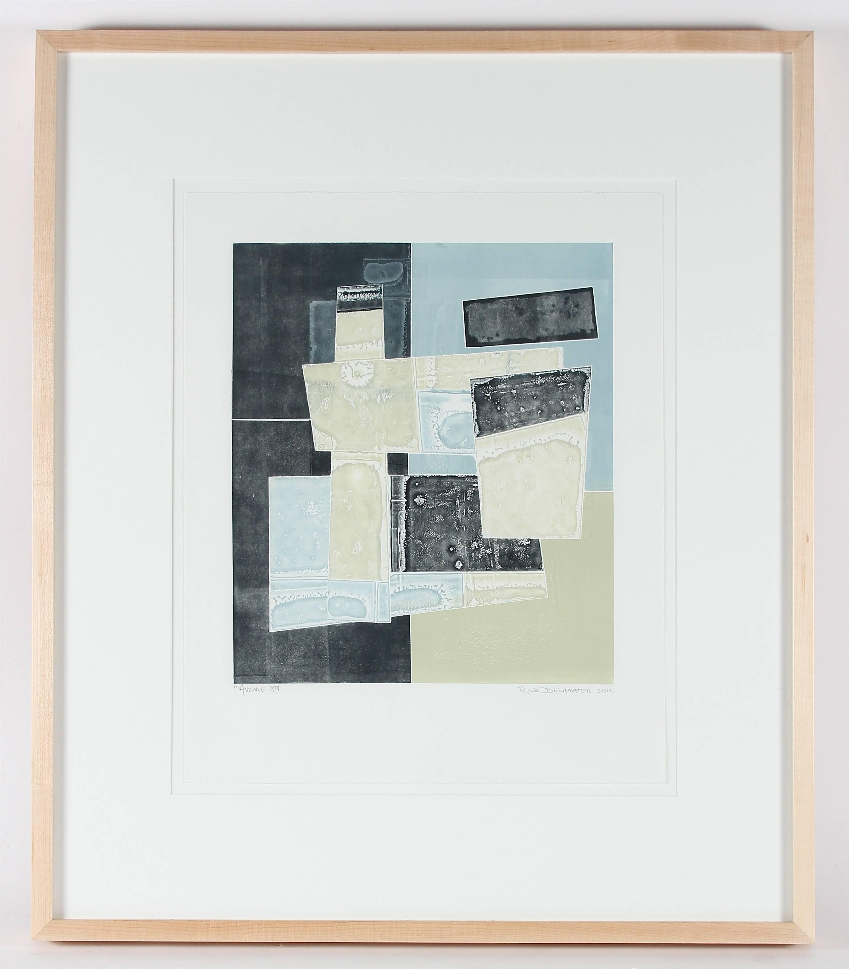 Rob Delamater Abstract Print - "Avenue XIV" Monoprint