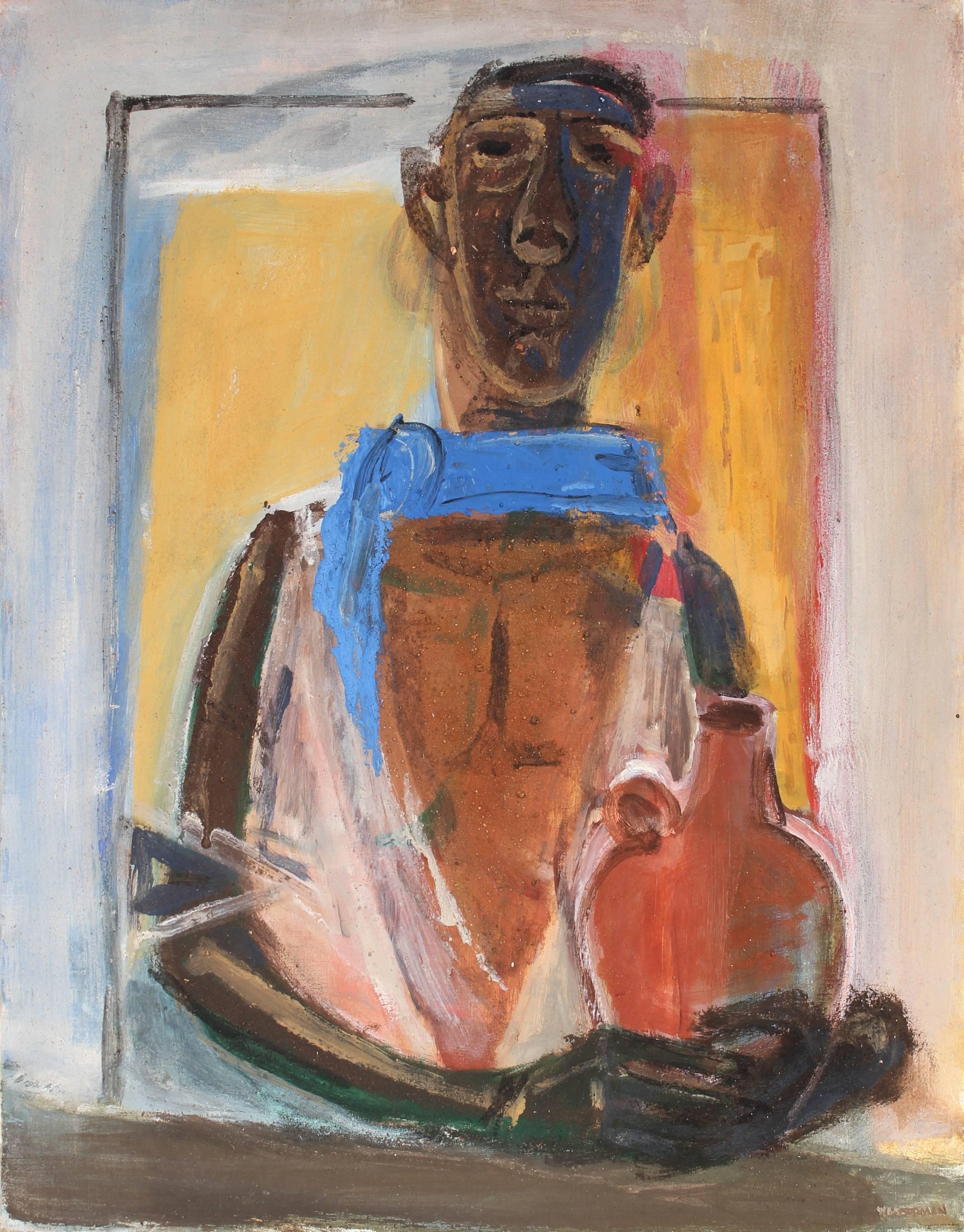 Gerald Wasserman Portrait Painting - North African Portrait