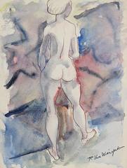 Expressionist Nude in Blue and Purple 3