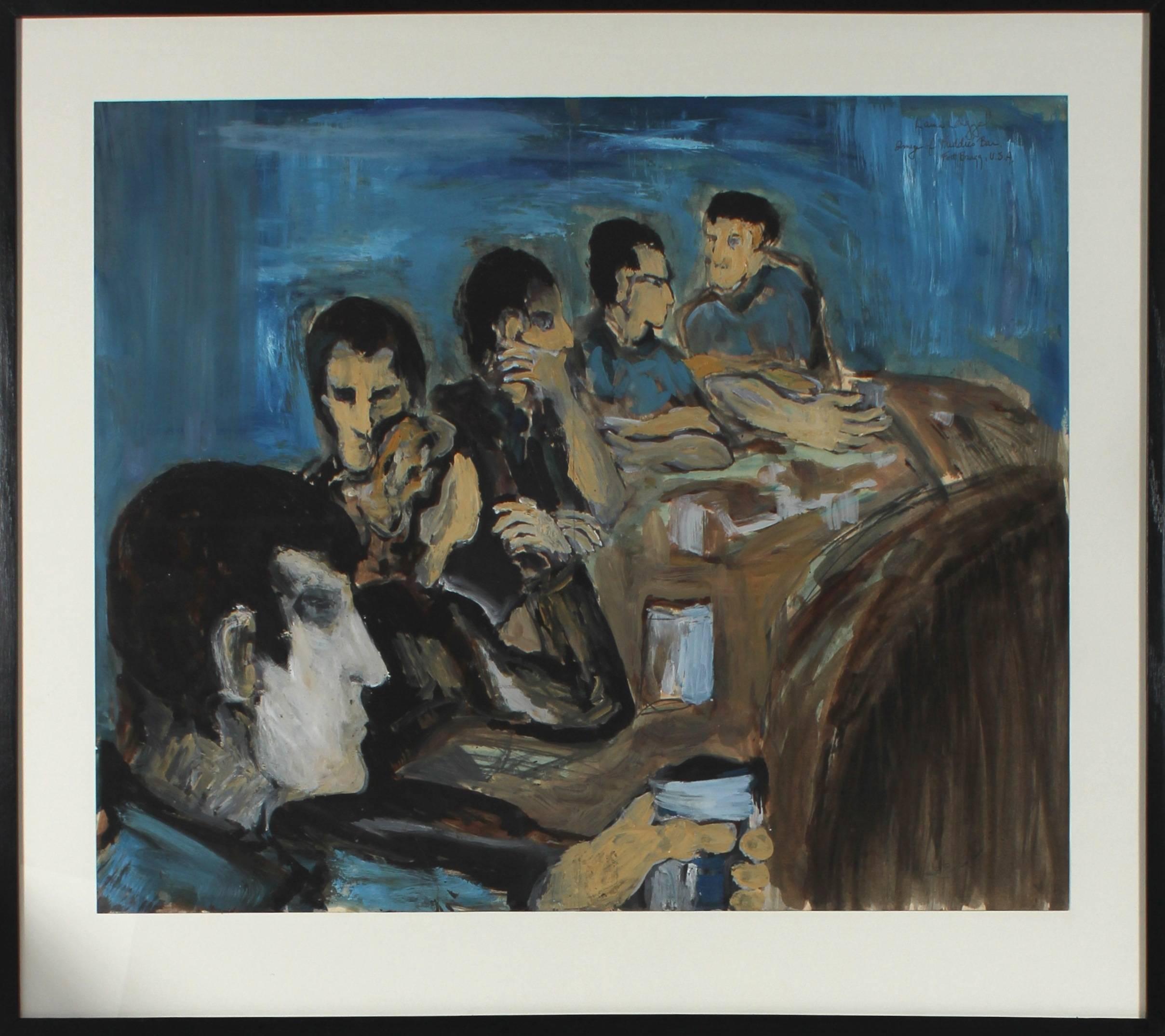 Laura Lengyel Interior Painting - "The Regulars at Freddie's Place, Fort Bragg, CA"