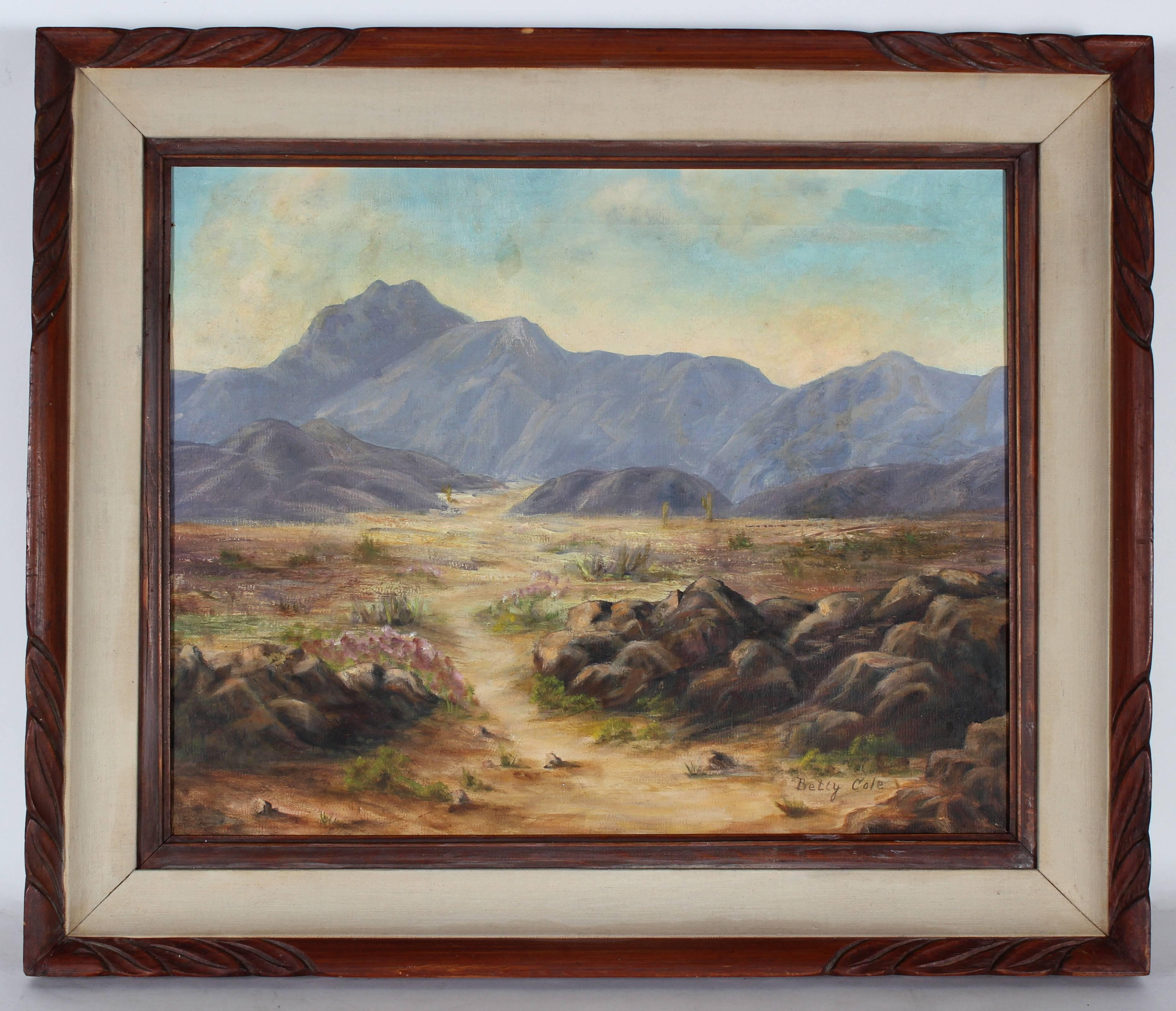 Betty Cole Landscape Painting - Mid Century Desert Landscape, Oil Painting