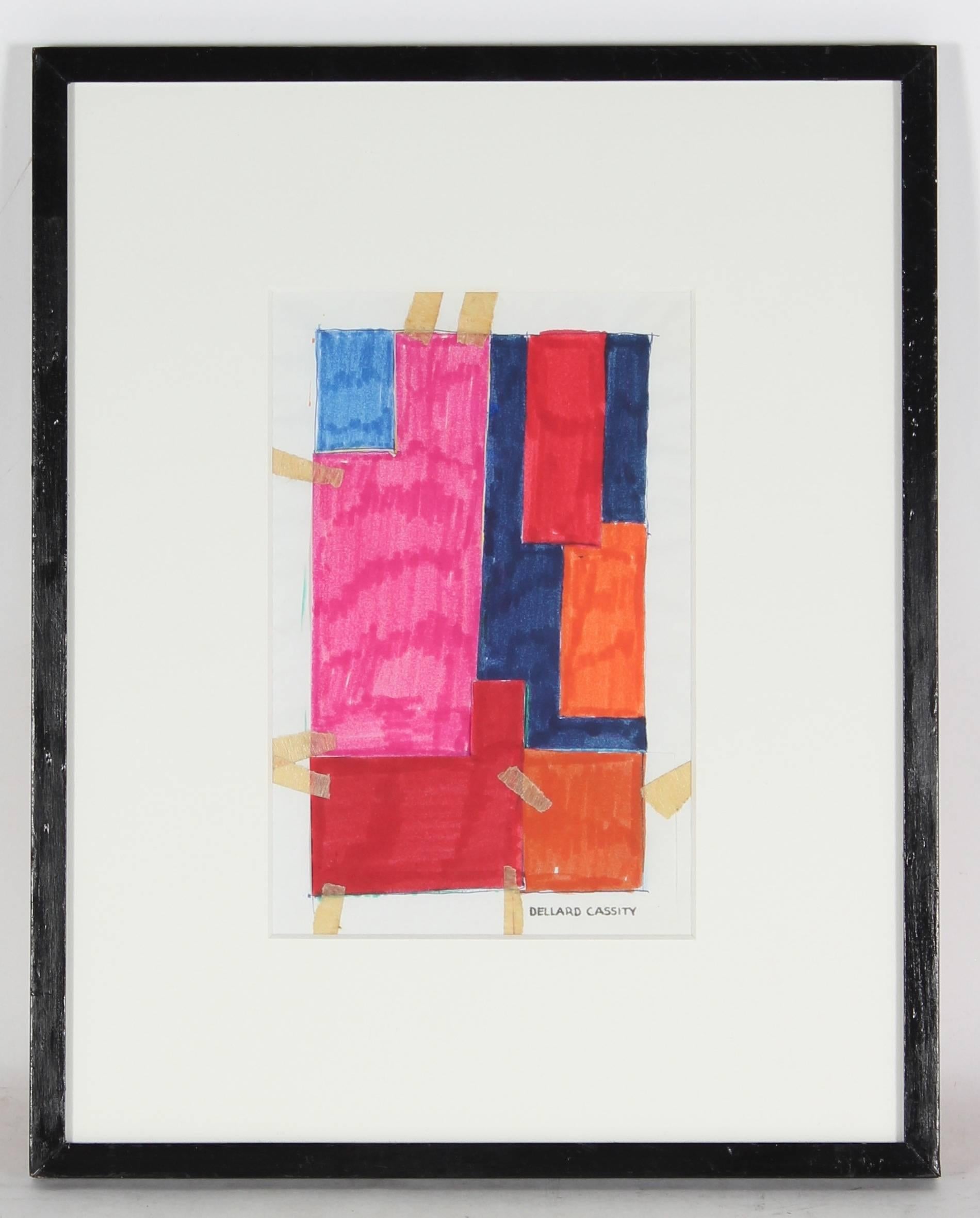 Dellard Cassity Abstract Drawing - Mid Century Abstract Collage