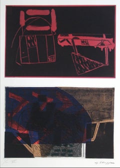 Abstract Expressionist Mixed Media Print, 1994