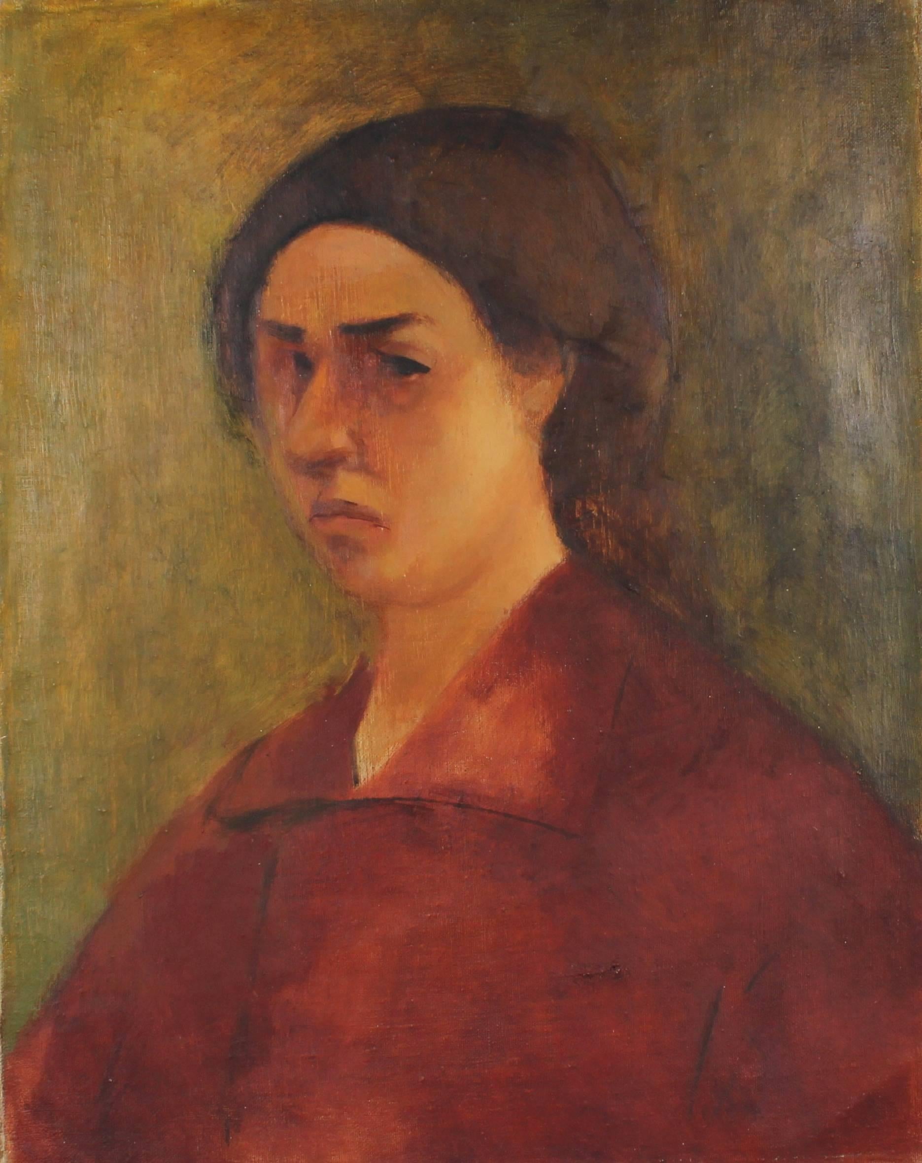 Martin Snipper Portrait Painting - Portrait of Ethel Weiner Guttman, Oil on Linen, Circa 1930s