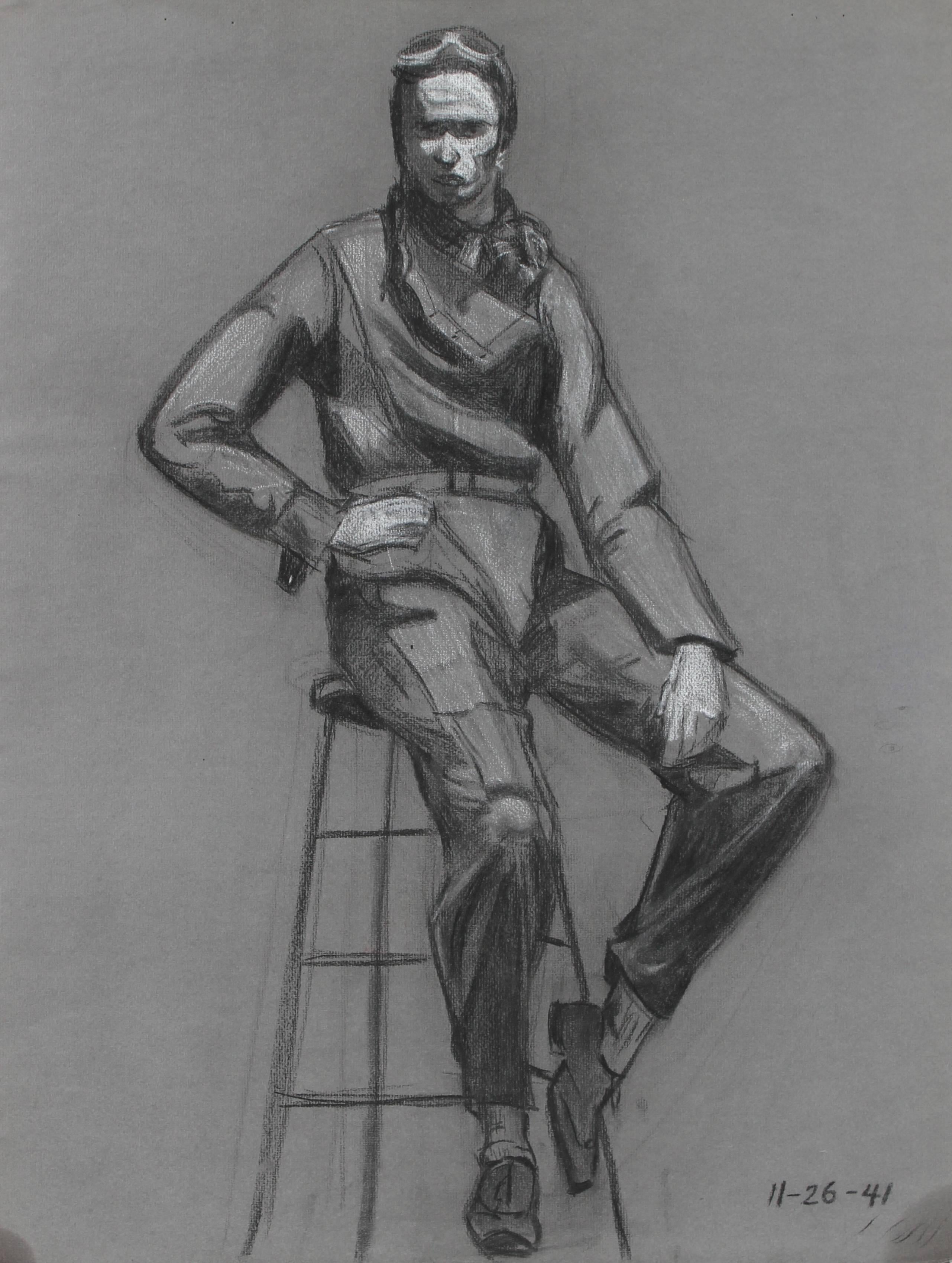 Portrait of a Pilot in Charcoal, 1941