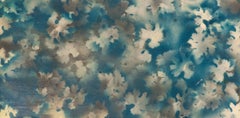 Vintage Abstracted Leaves in Teal and Gray, 20th Century