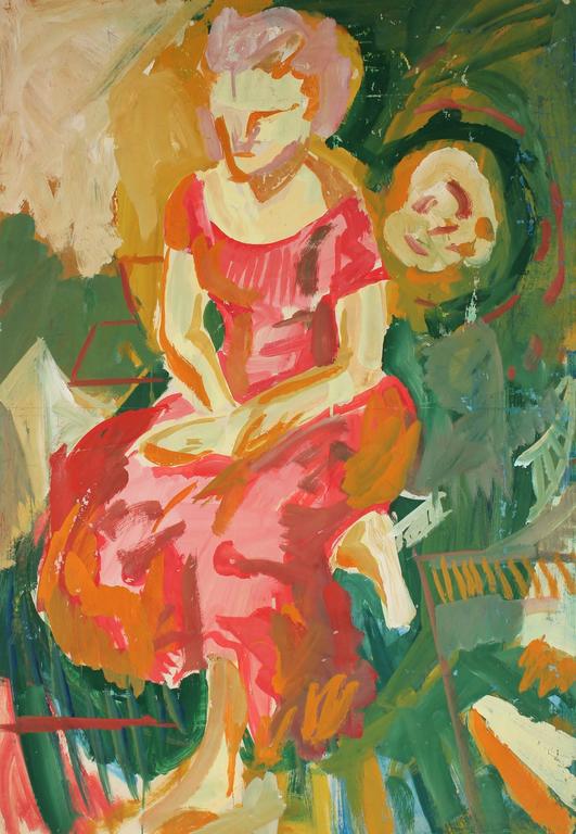 Jack Freeman Bay Area Figurative Portrait, Acrylic Painting, Circa