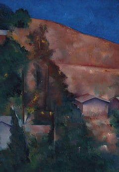 Petite California Landscape in Oil, Late 20th Century