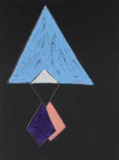 Triangular Abstract in Pastel Blue, Circa 1970s
