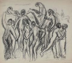 Expressionist Figures in Charcoal