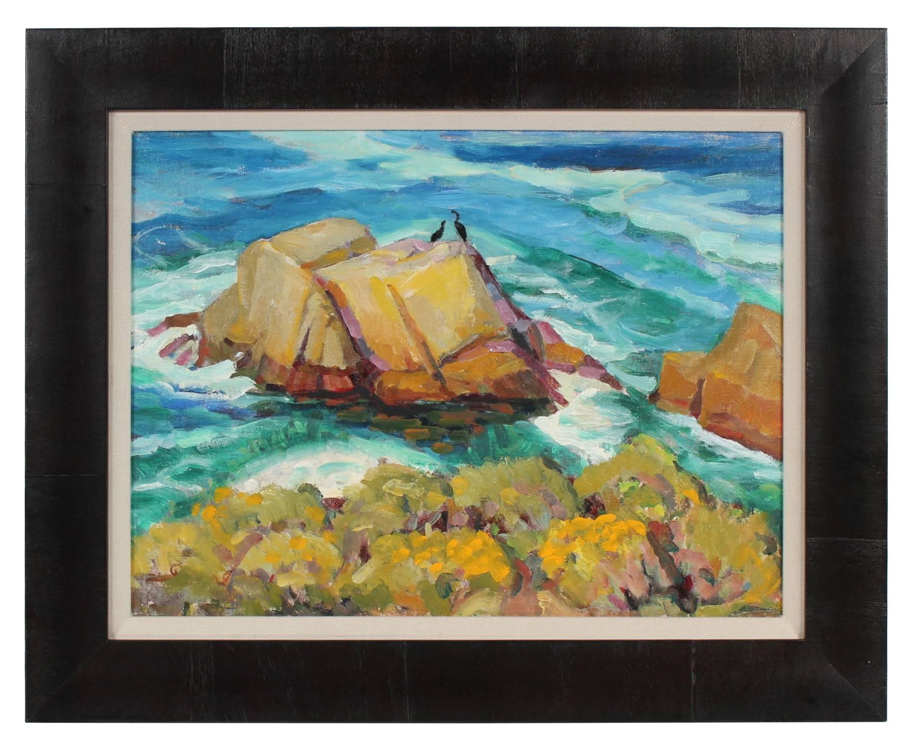 Frederick Pomeroy Landscape Painting - Carmel, California Seascape in Oil, 20th Century