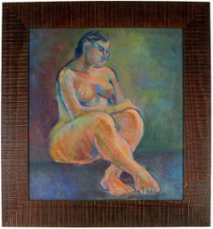 Expressionist Figure in Oil Paint, 1940s