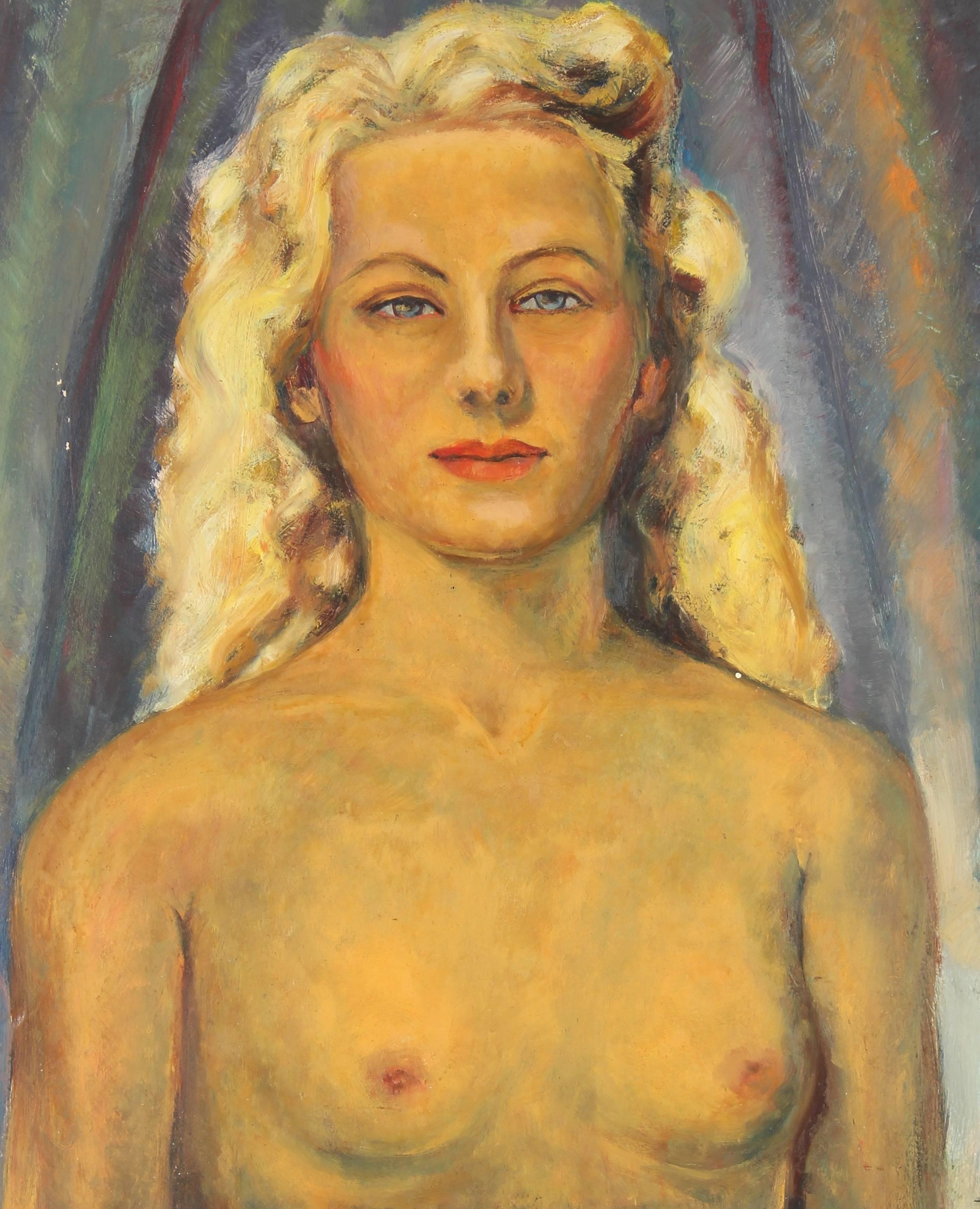 Unknown Portrait Painting - Portrait of a Blonde Woman