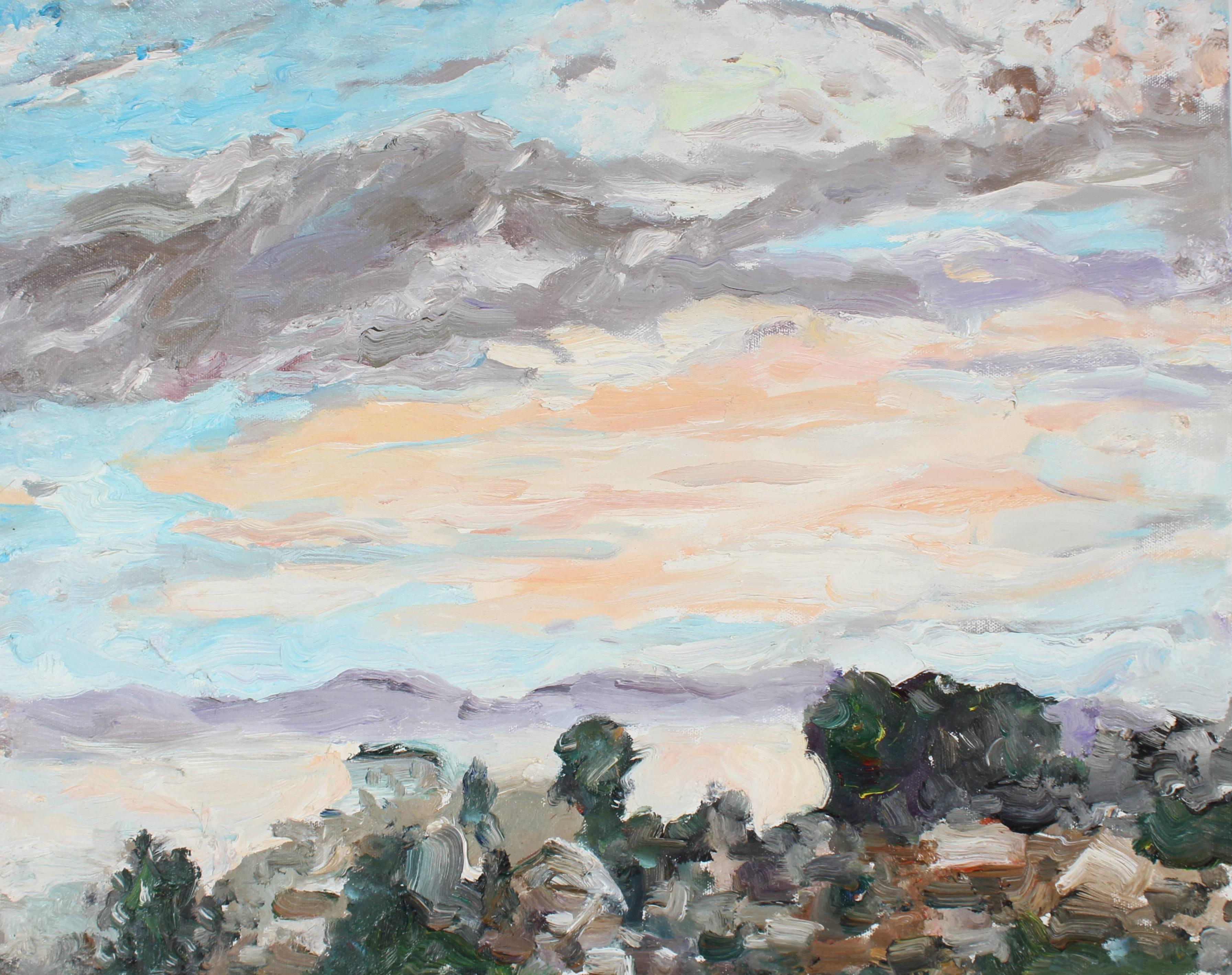 Jack Freeman Landscape Painting - "Sunrise" San Francisco Cityscape