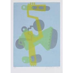 Abstracted Figure in Green and Blue 4