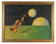 Surrealist Violin in Space