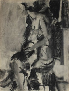 Expressionist Figure Study in Charcoal, 1950