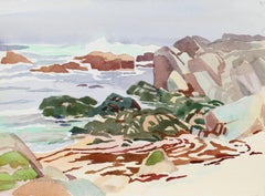 "Haze and Low Tide" California Seascape Watercolor, 1989