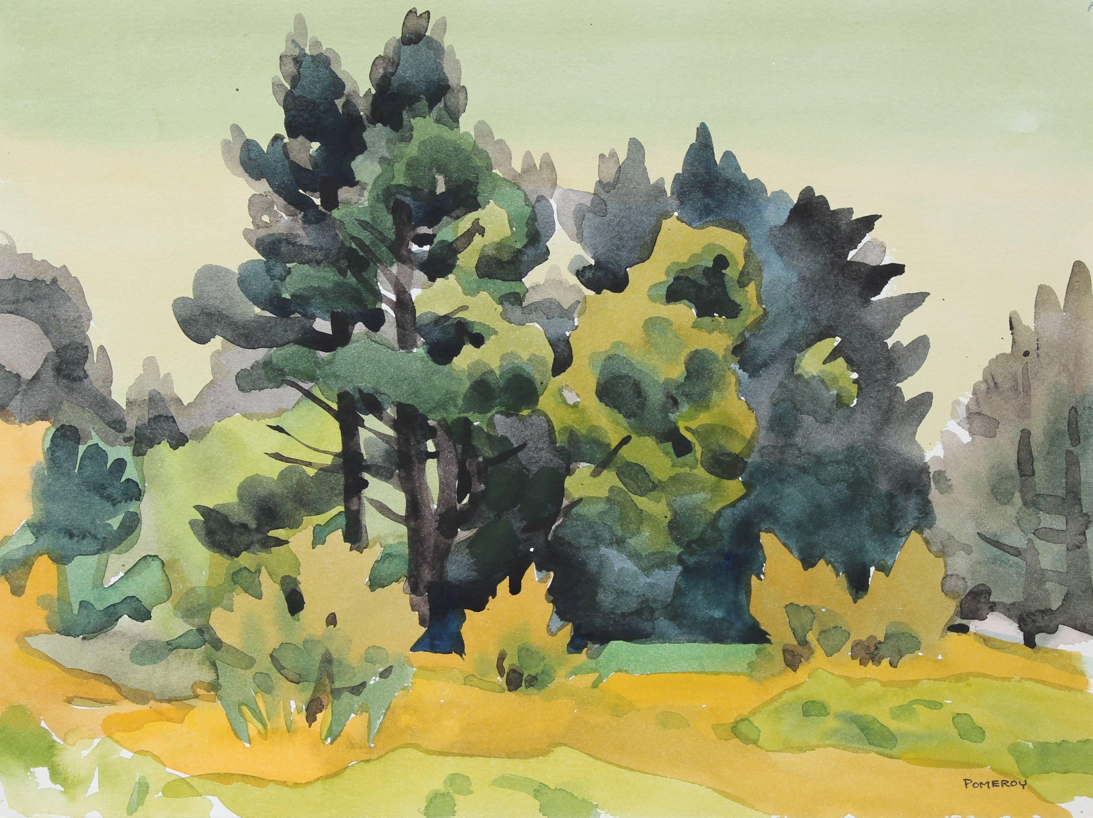 Frederick Pomeroy Landscape Art - "At Fallen Leaf Lake Camp"