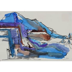 Abstracted Cove in Blue 5