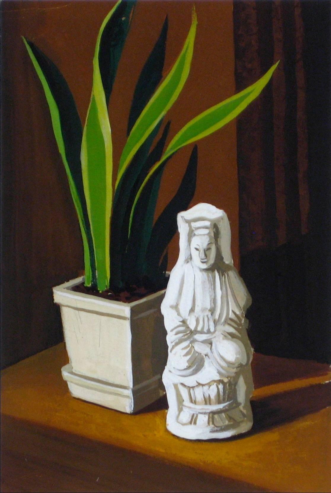 Clyde F. Seavey Sr. Still-Life Painting - "White Statuette", 1933 Oil Still Life