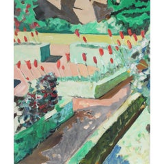 Modernist Tulip Garden, Oil on Canvas, 20th Century 5