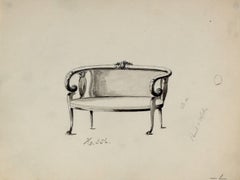 Furniture Study in Ink, Early 20th Century