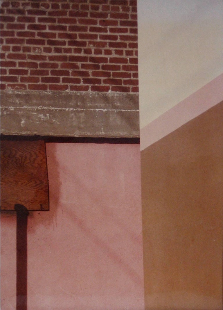 Roz Joseph Abstract Photograph - "City Art 17" Abstracted Landscape Color Photograph with Brick and Pink, 1970s