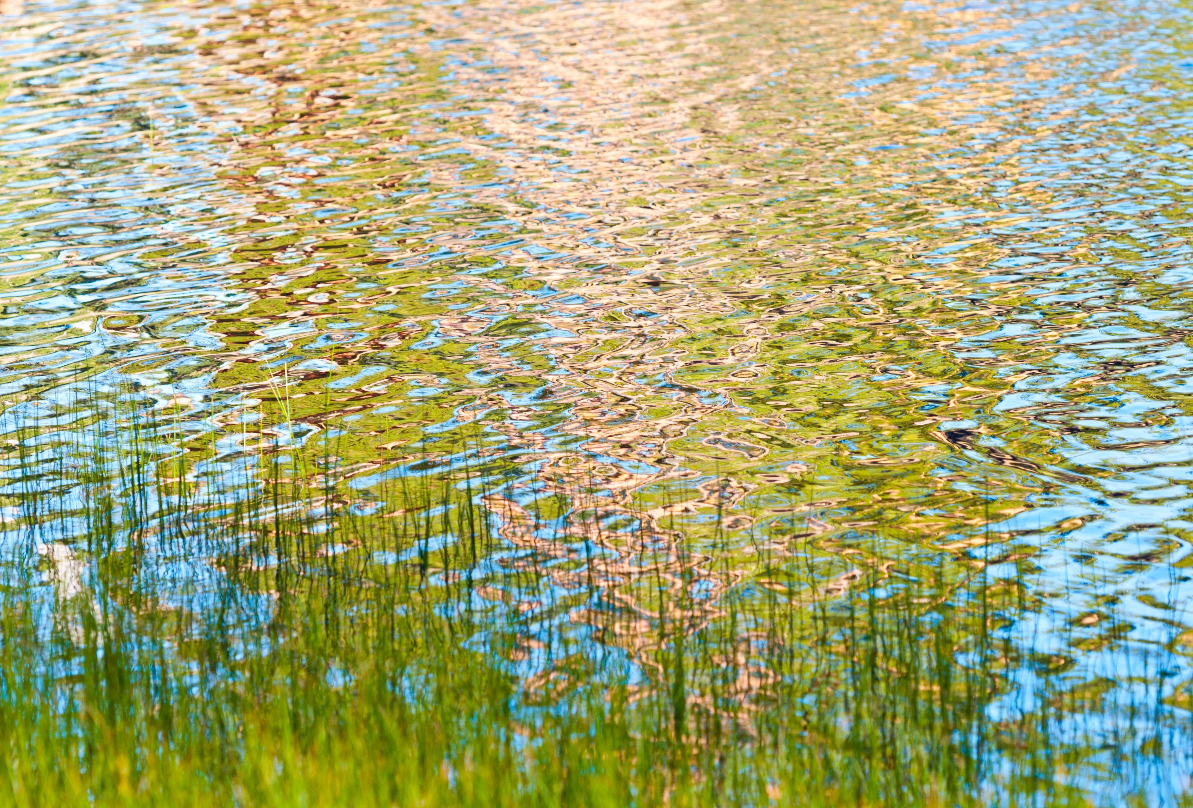 Gaétan Caron Landscape Photograph - "Bathing" (Framed) Water Reflection Photograph, Lassen Volcanic National Park