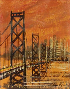 San Francisco Bay Bridge in Oil, Mid-Century