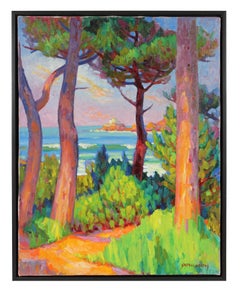 Carmel Cypress Grove by the Sea, Oil on Canvas Landscape