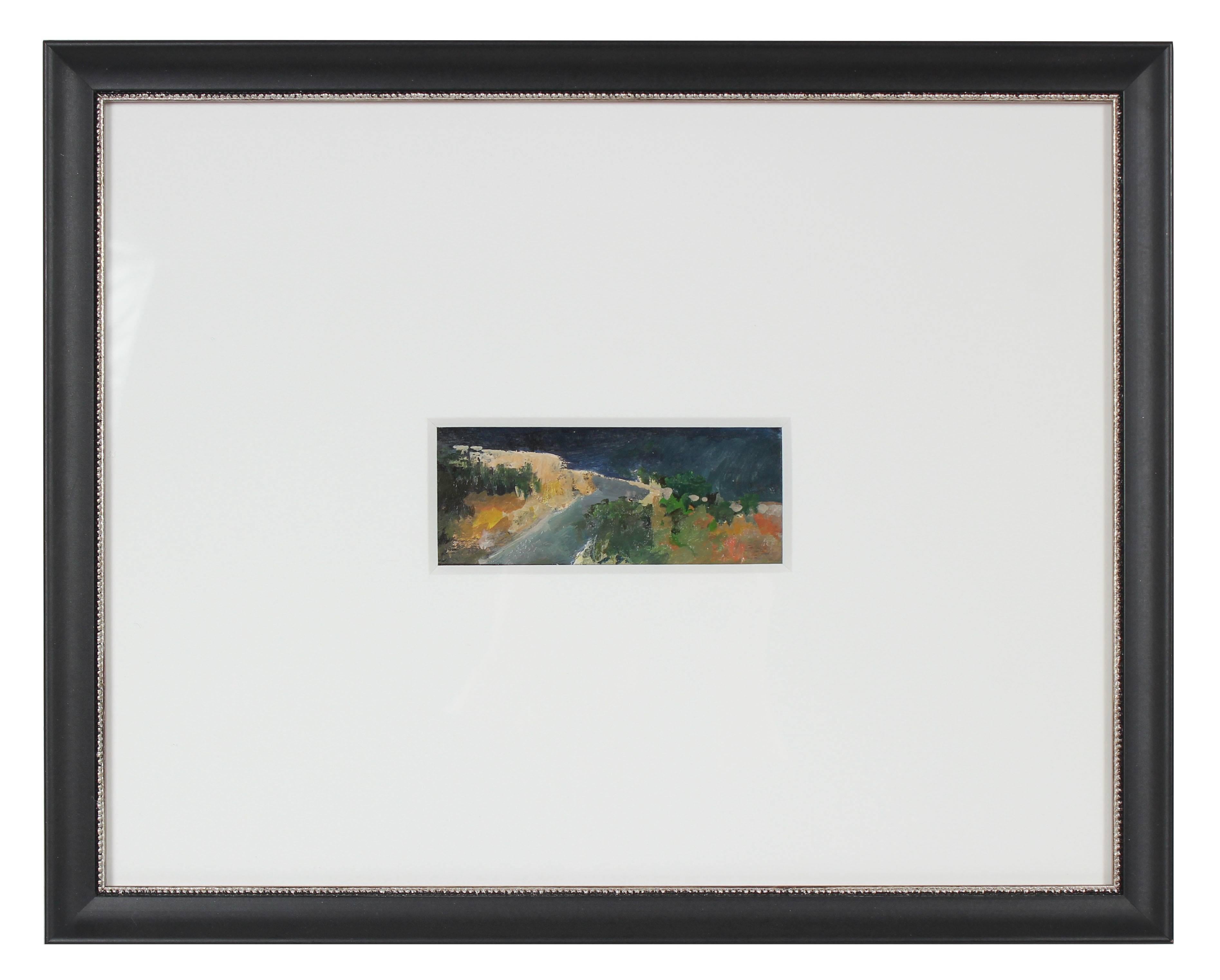 California Country Road, Petite Framed Oil on Paper Landscape - Painting by Schuyler Standish