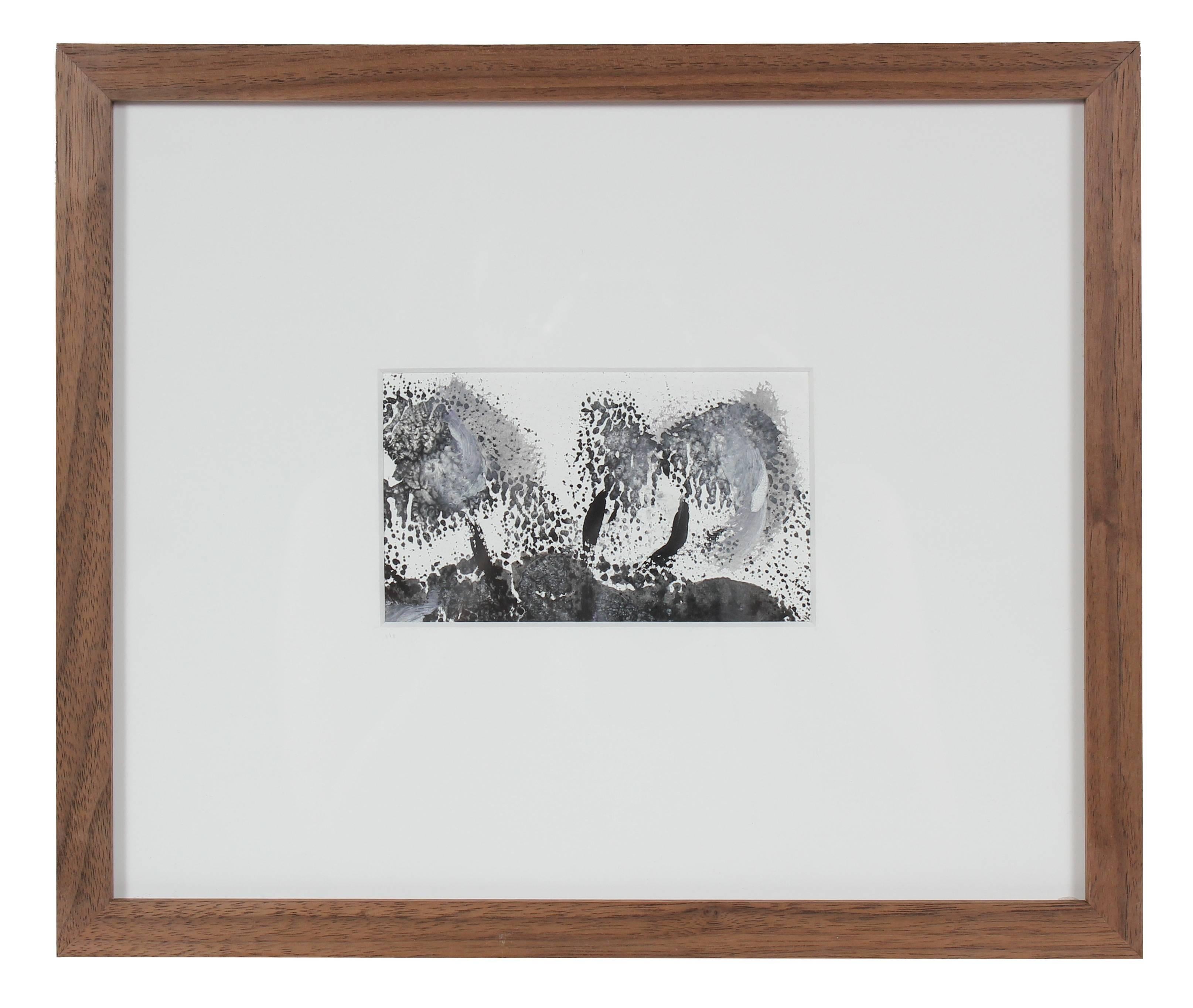 Gwen Stone Abstract Print - Grayscale Abstract Monoprint, 20th Century