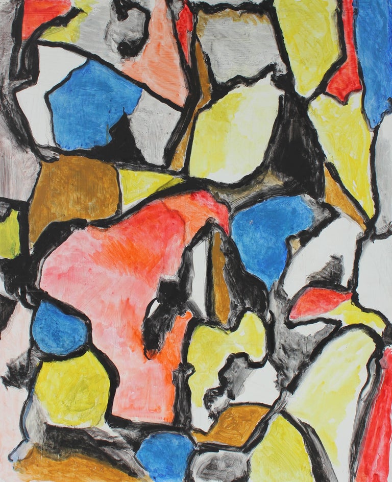 gustav friedmann abstract expressionist painting in primary colors
