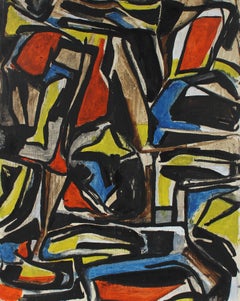 Cubist Abstract in Primary Colors, Circa 1940s