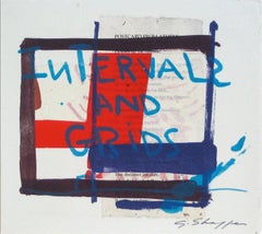 "Intervals and Grids" Abstract Mixed Media Lithograph, 1999