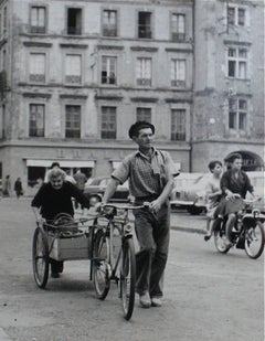 Man with a Bicycle, Yugoslavia, Silver Gelatin Print, 1960s