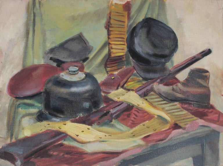 Frank Emoto Still-Life Painting - Civil War Still Life in Oil, 1960s