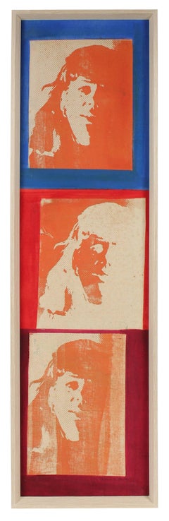 Barbara Lewis - "Three Faces" Mid Century Silkscreen "Three Faces" Mid Century Silkscreen