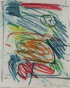 Abstract Expressionist Sketch in Pastel, 1962