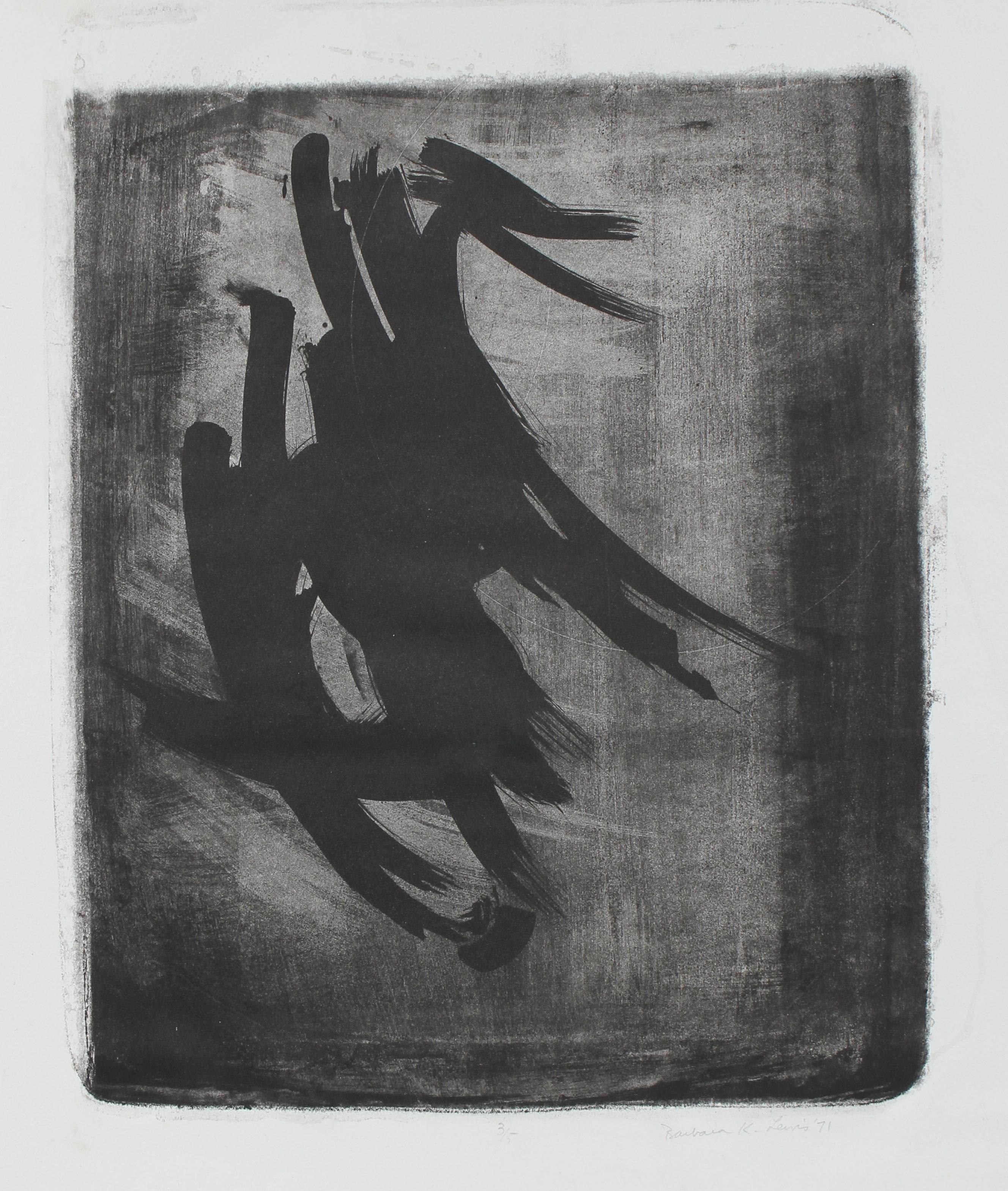 Monochromatic Abstract, Lithograph on Paper, 1971