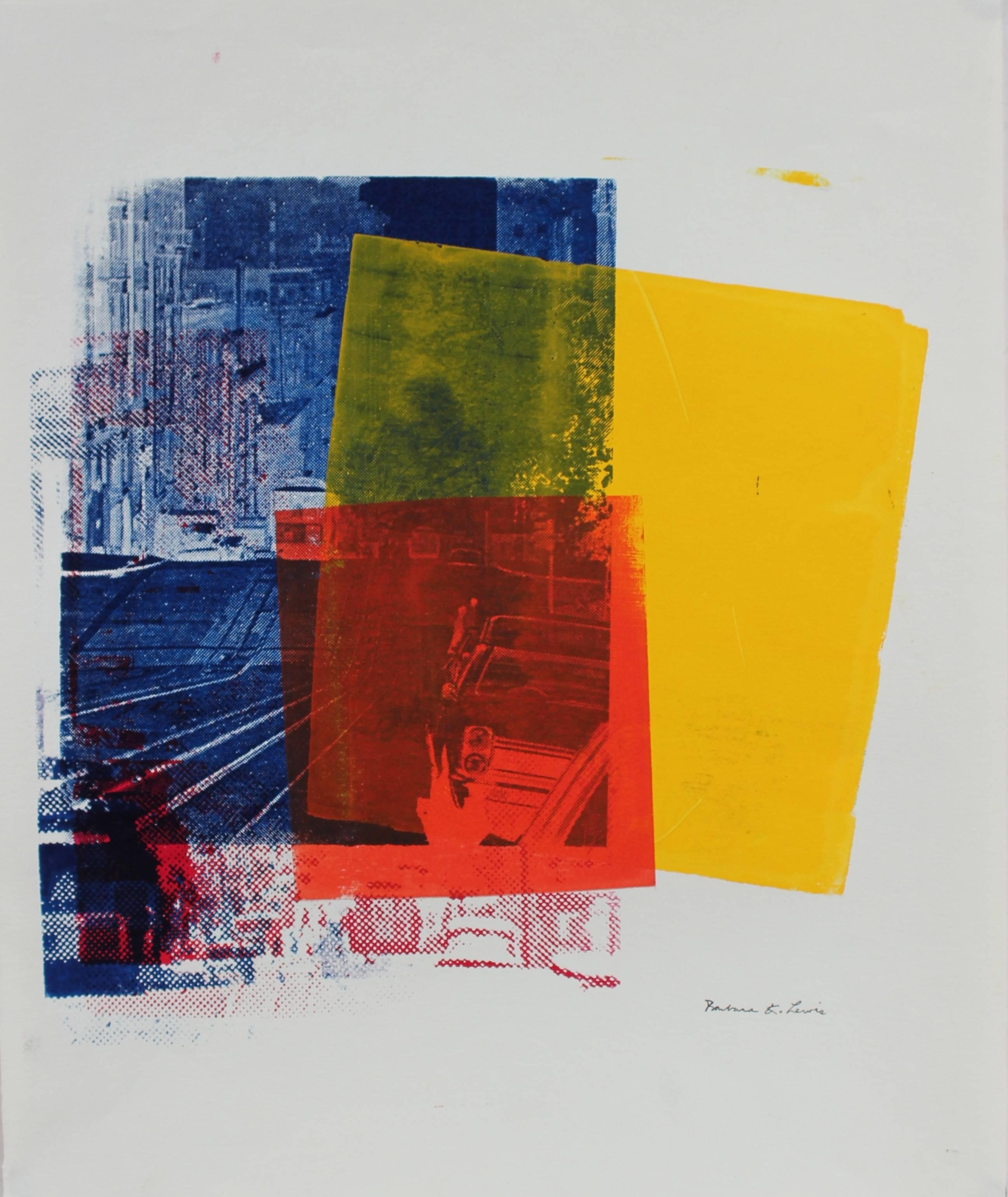 Pop Art Screen Print in Primary Colors, Circa 1970 - Mixed Media Art by Barbara Lewis