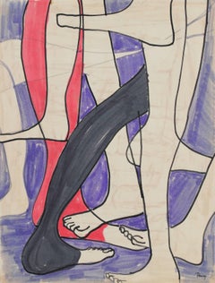 Legs and Feet, Ink on Paper Drawing, Circa 1960s