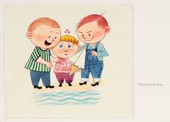 "Persuasion" Illustration of Children, Gouache on Paper, Circa 1950s